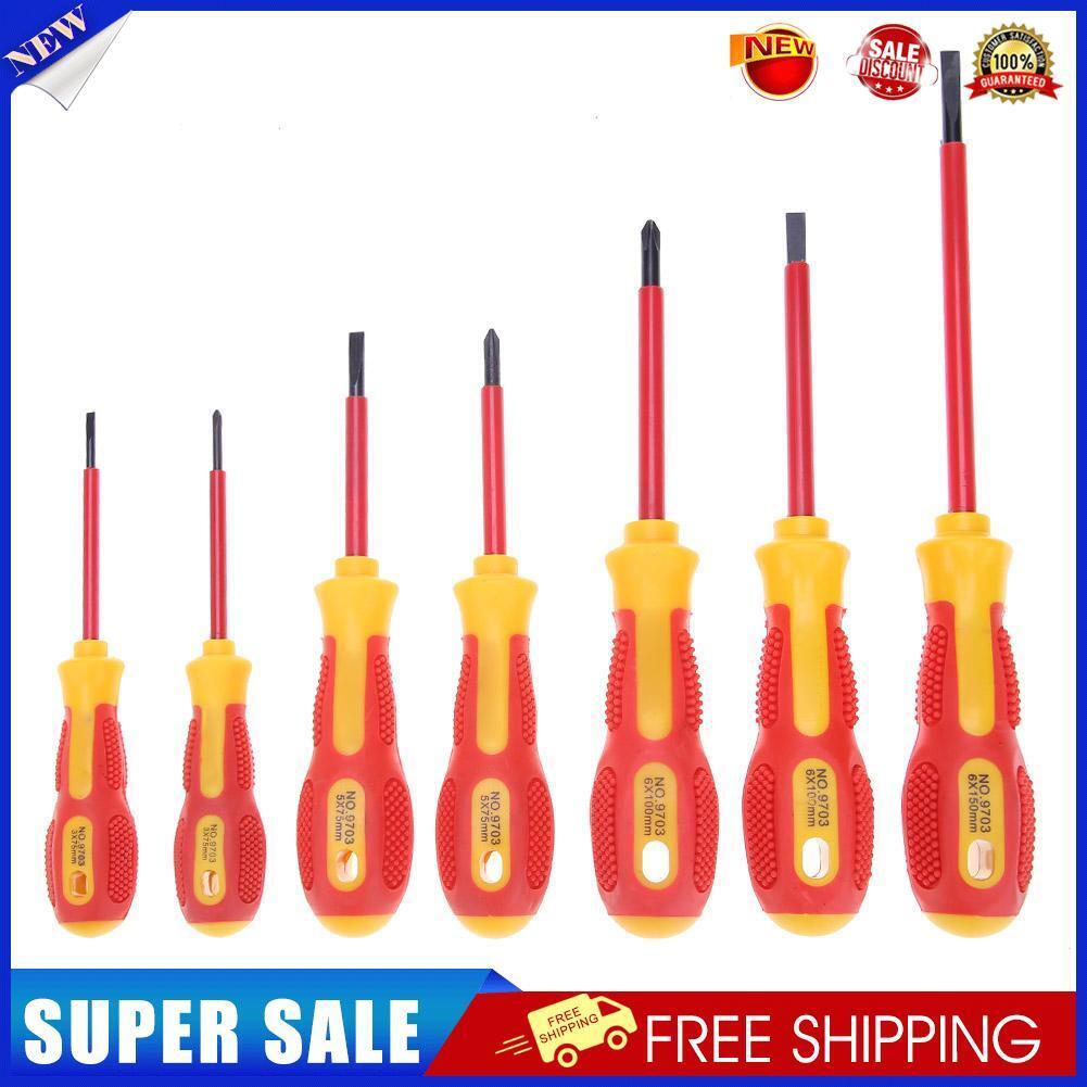 7pcs Insulated Screwdriver Set Slotted Cross Screw Driver for Repair Tool