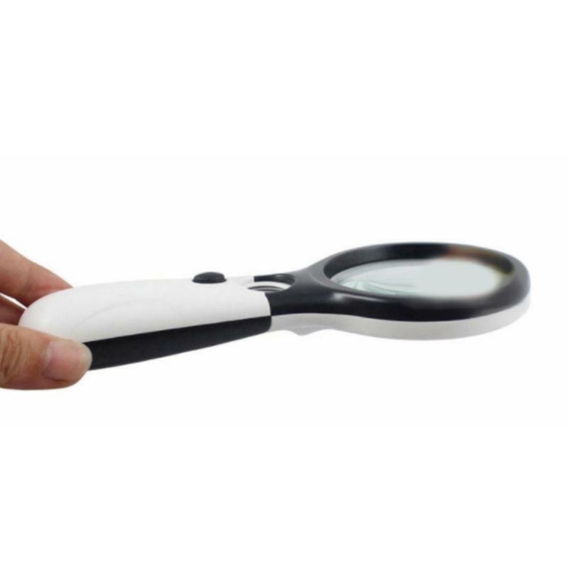 Handheld Lighted Magnifying Glasses 3x 45x Illuminated LED Magnifier Jewelry