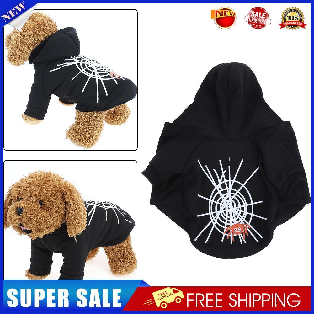 Halloween Spider Web Pet Dog Dress Dog Ghost Festival Sweater S