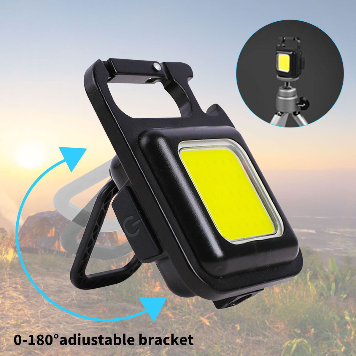 COB Inspection Night Light Portable Keychain Design with Black Storage Box