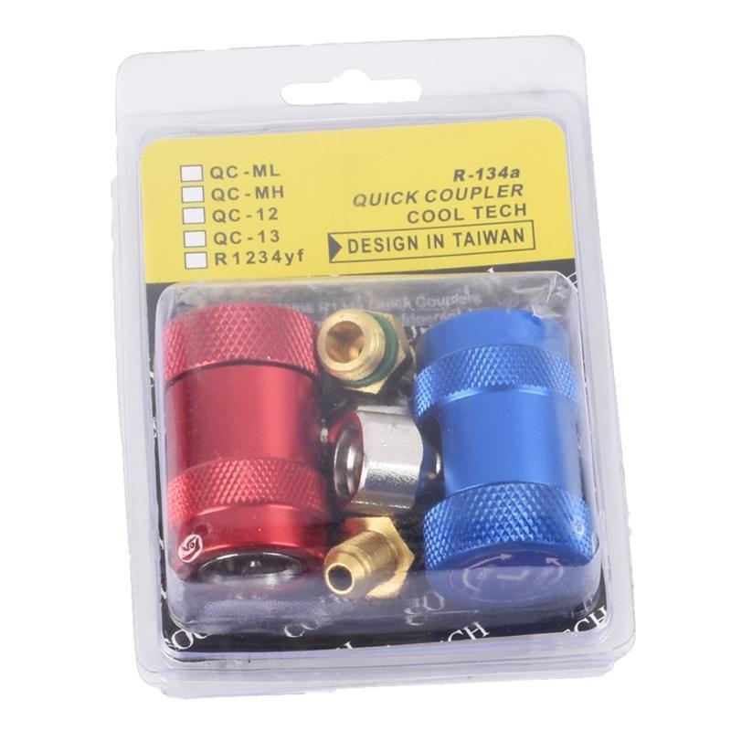 R134A Quick Coupler Adjustable Adapter for AC Refrigerant Manifold Gauge Fitting