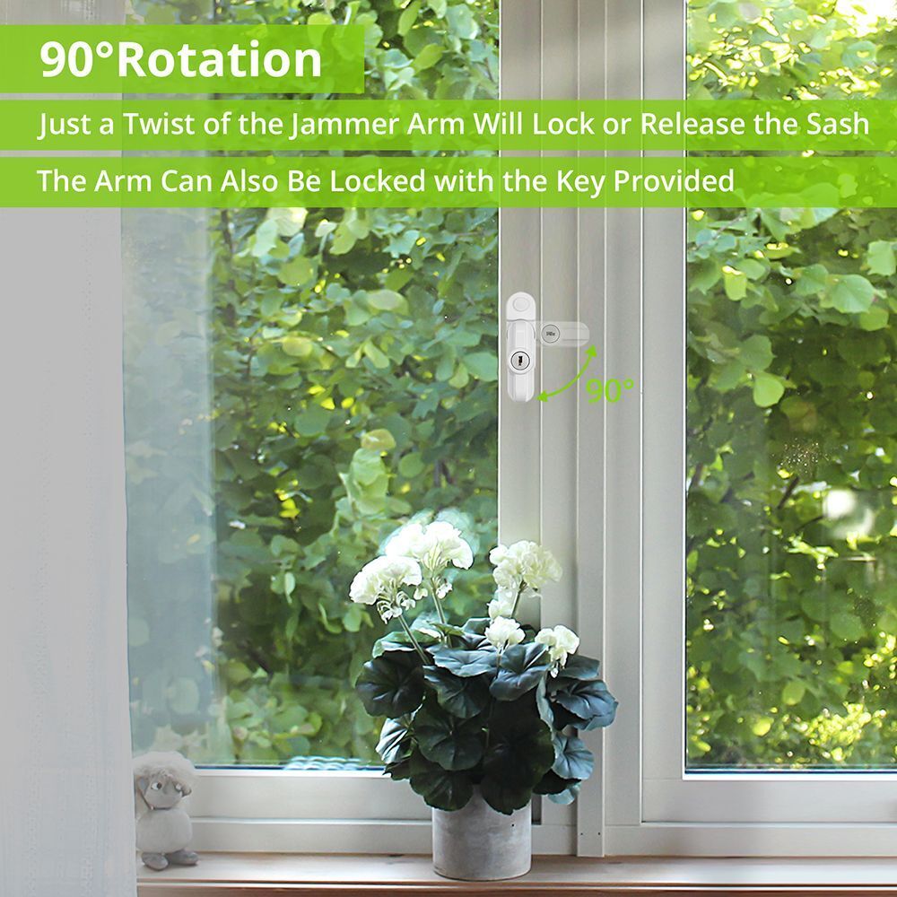Door and Window T-lock Window Restrictor Door Sash Jammer With Key Safety Locks
