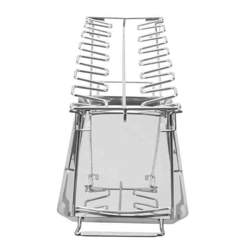 BBQ Chicken Leg Wing Grill Rack 14 Slots Chicken Leg Roaster Stainless Steel