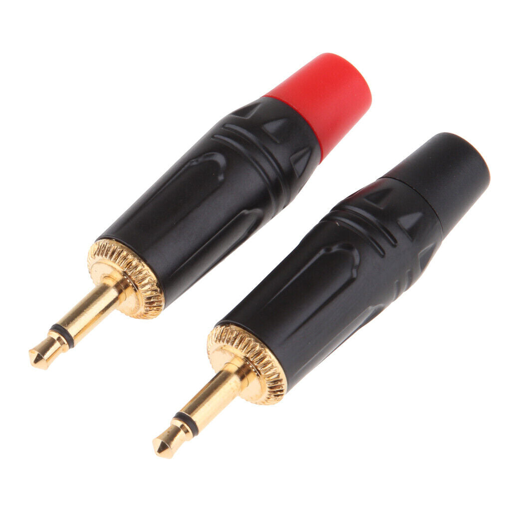 2x 3.5mm Mono Male Repair Headphone Audio Solder Jack Plug