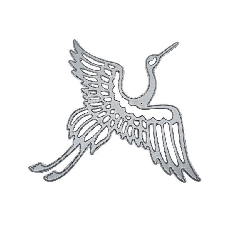 Metal Red-crowned Crane Cutting Dies Embossing Stencils Template Card Making DIY