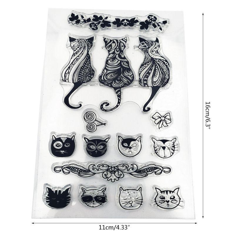 Cat Silicone Clear Seal Stamp DIY Scrapbooking Embossing Photo Album Decorative