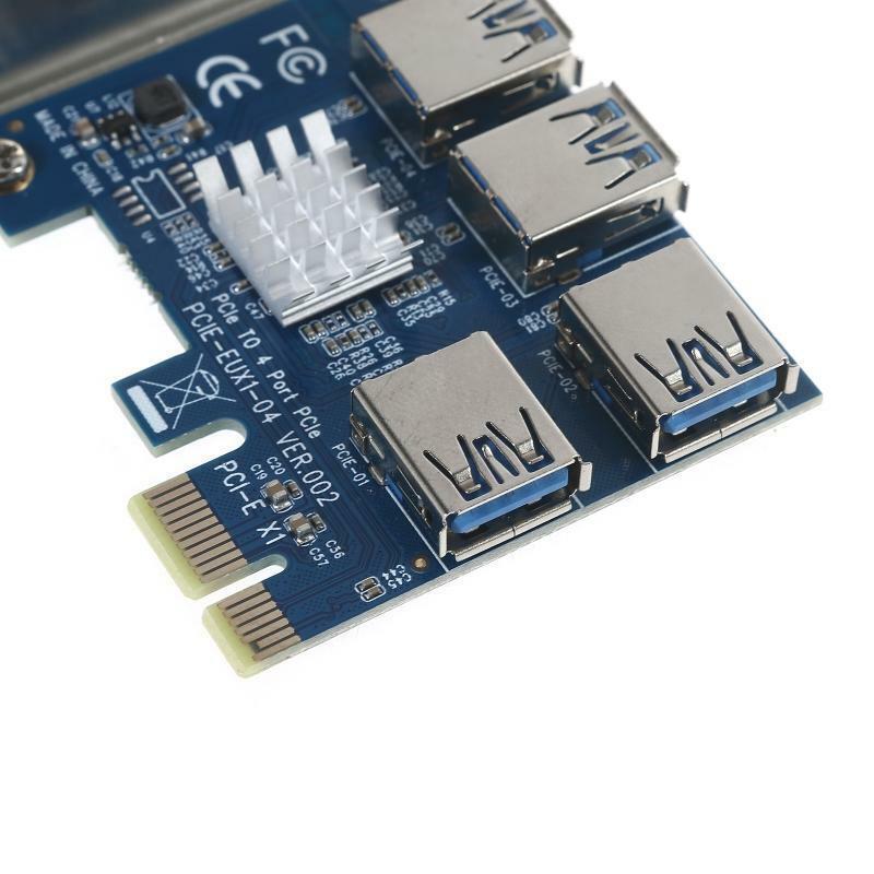 PCI-E 1x to 4x Adapter Board Extension Card PCI-E 1 to 4 USB 3.0 Adapter Card