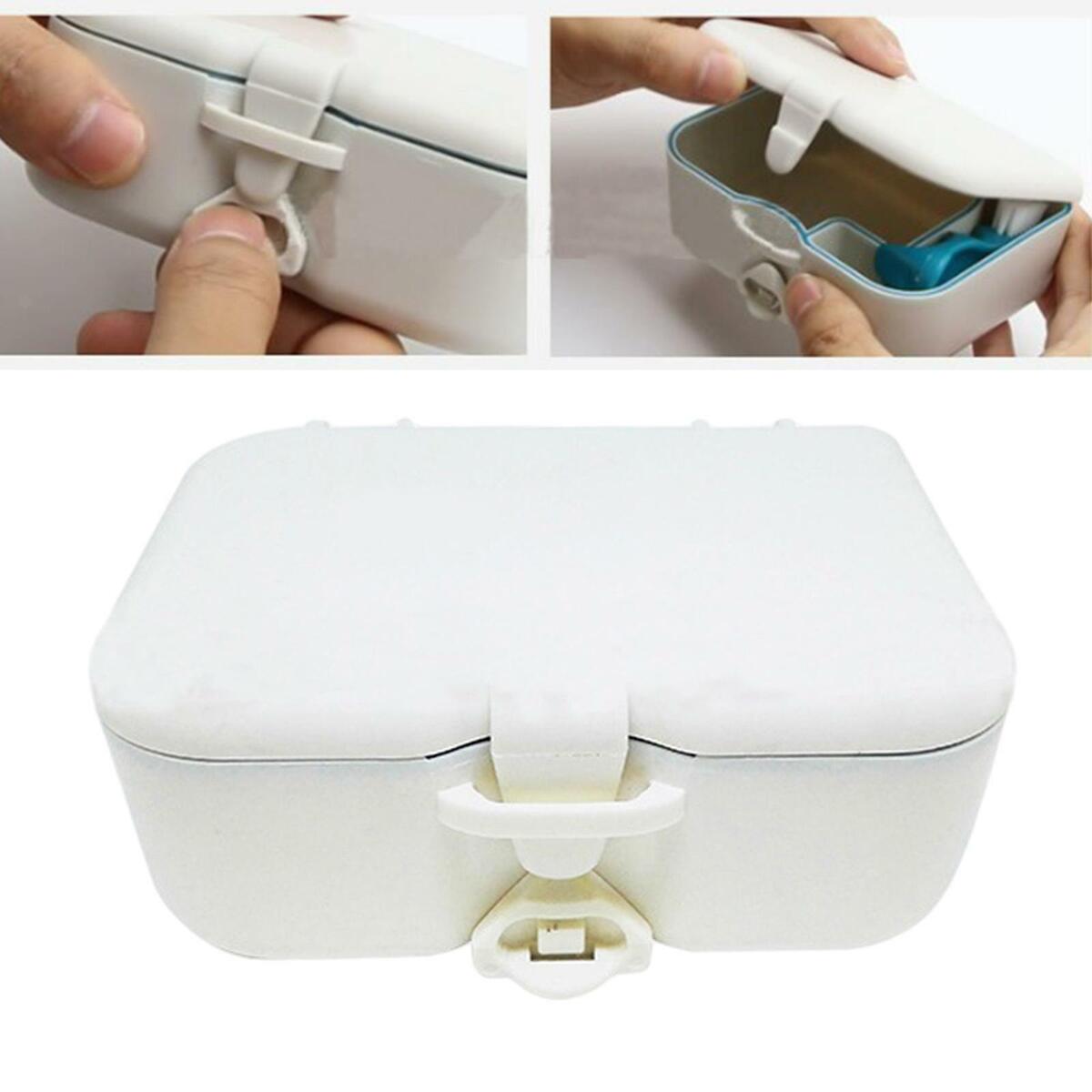 Case Soak Container Appliances Holder with Mirror & Brush