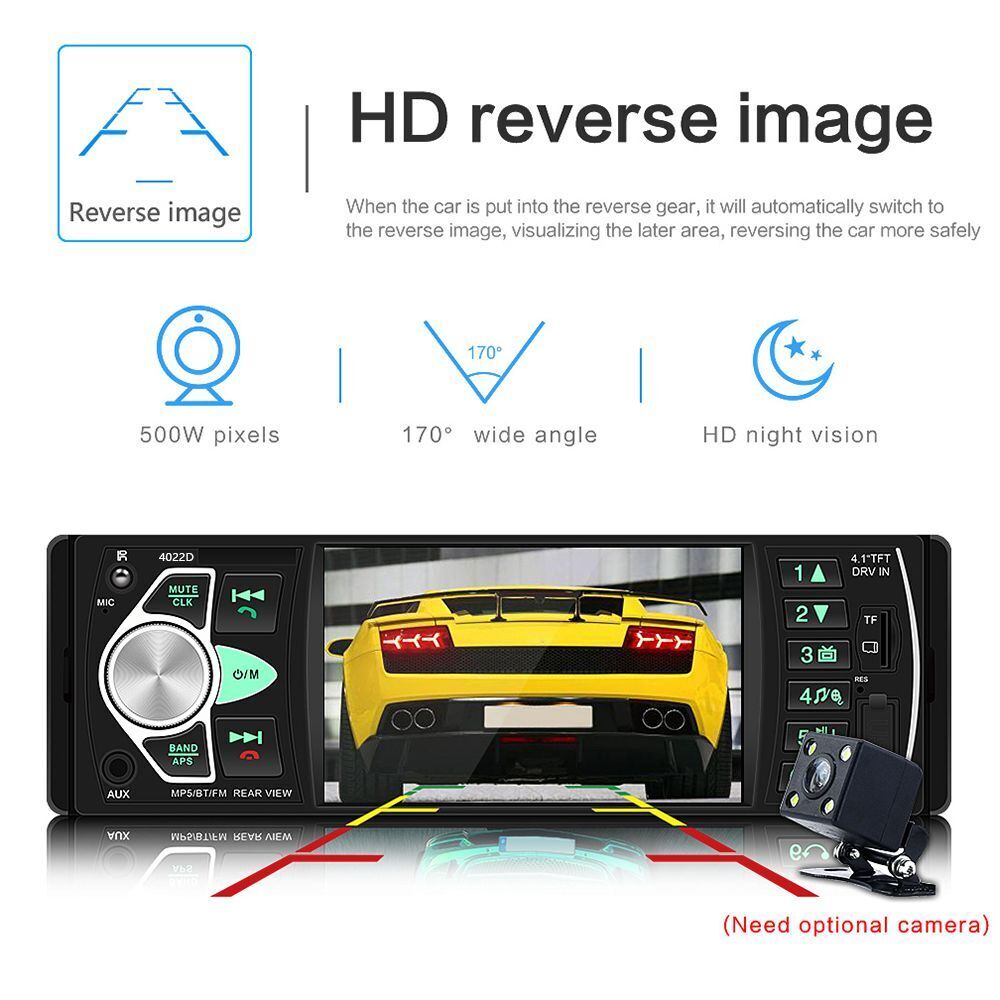 Camera In-dash Audio Head Unit Car MP5 Player Car Stereo Radio Bluetooth