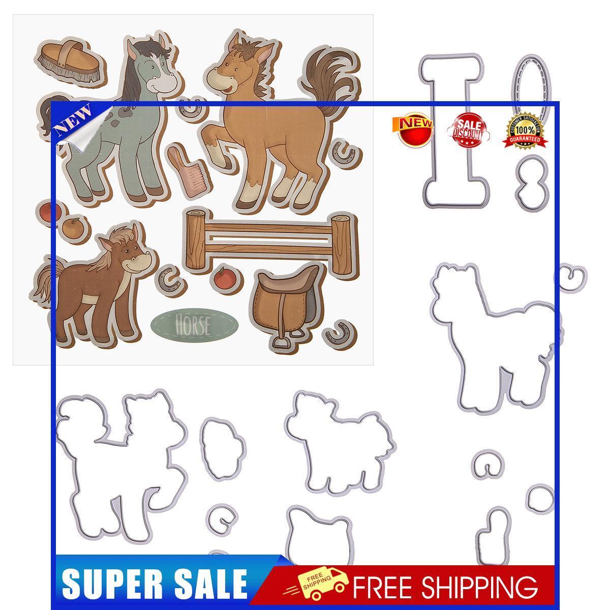 Horse Silicone Stamps Cutting Dies Stencil DIY Scrapbooking Album Decor