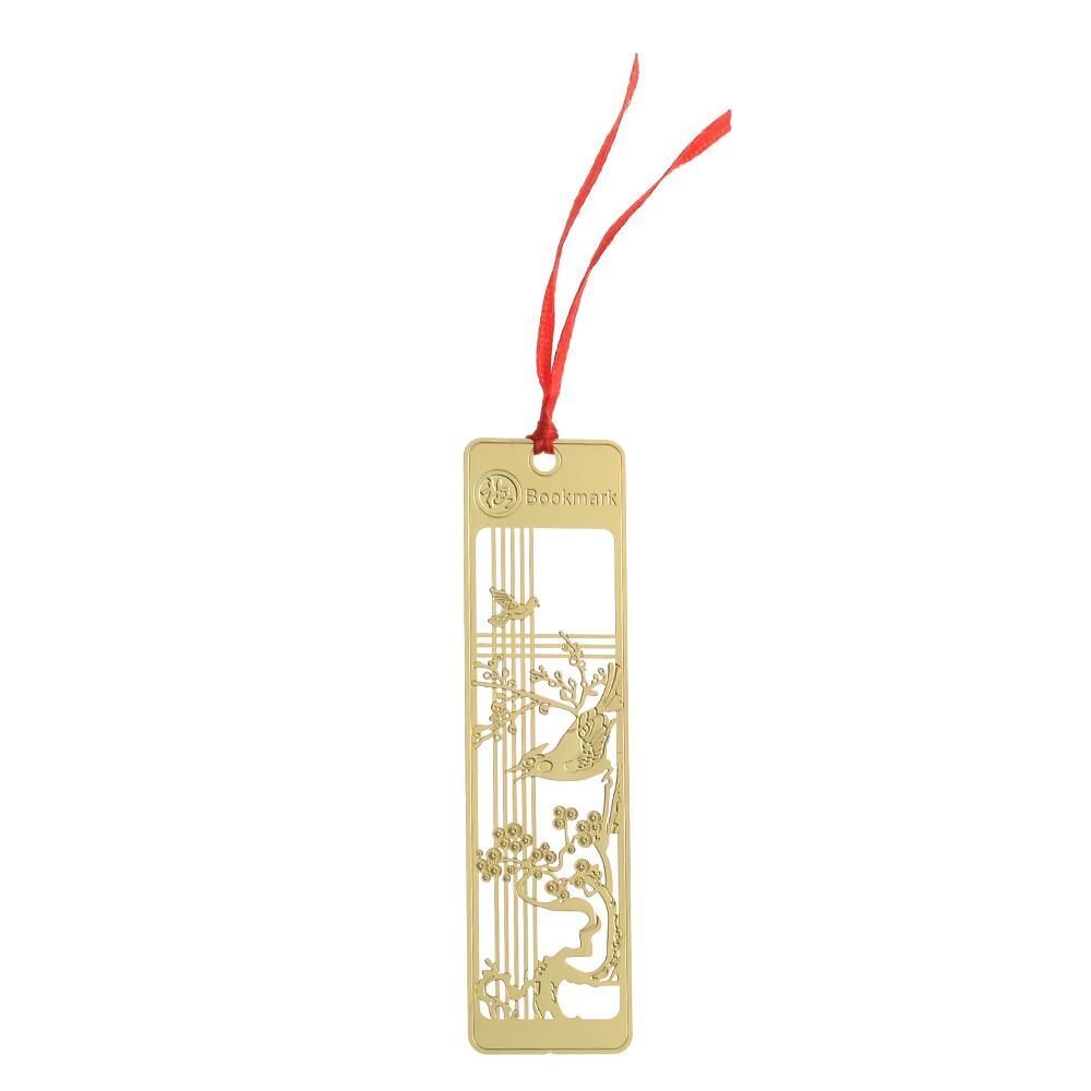 Chinese Style Stationery Book Clip Hollow Out Pagination Mark Brass Bookmark