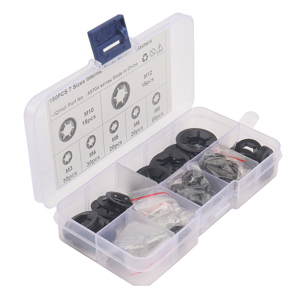 150pcs Assorted Internal Tooth Star Lock Washers Kit M3 M4 M5 M6 M8 M10 M12