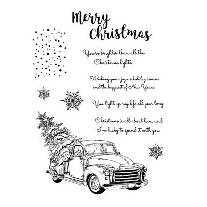 Merry Christmas Clear Seal Stamp DIY Scrapbooking Embossing Photo Album Decor