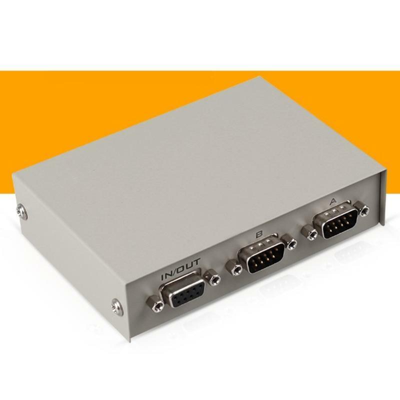 RS232 Manual Switch DB9 Pin Serial 2 Inputs 1 Output Switch Box Metal Housing