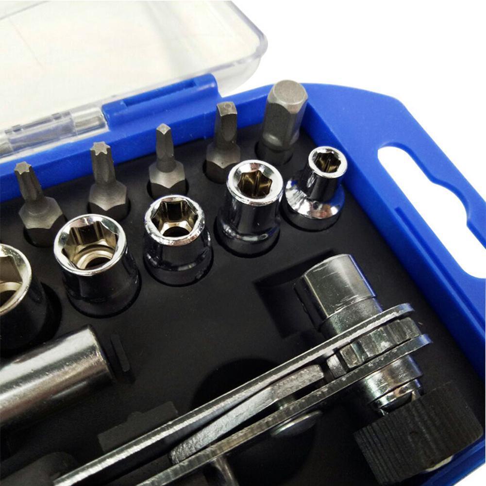 23pcs Sleeve Screwdriver Ratchet Wrench Socket Spanner Drill Repair Tool