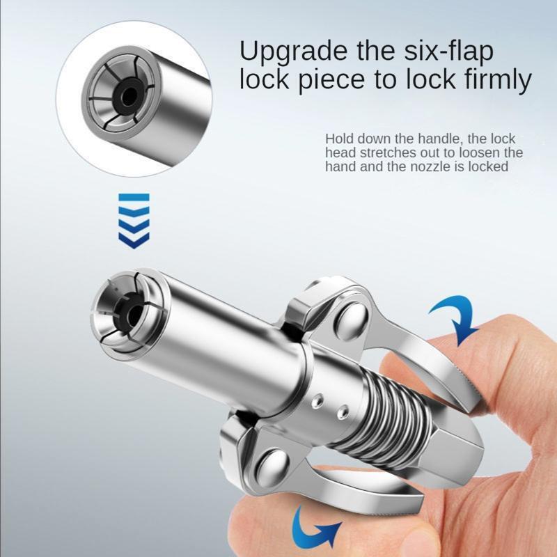 10000PSI Grease Gun Coupler Quick Release Lock Oil Injection Nozzle Professional