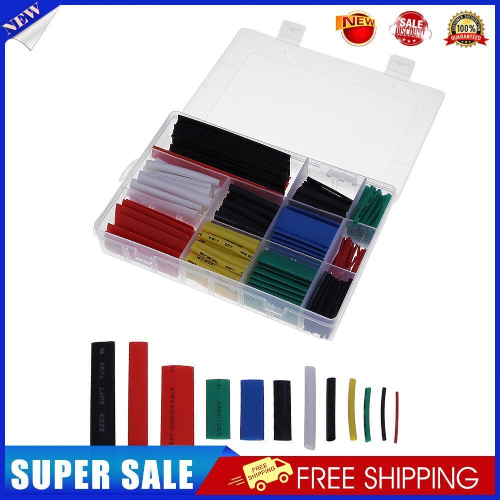 300pcs Polyolefin Shrinkable 2:1 Halogen-free Heat Shrink Tube Sleeve Kit