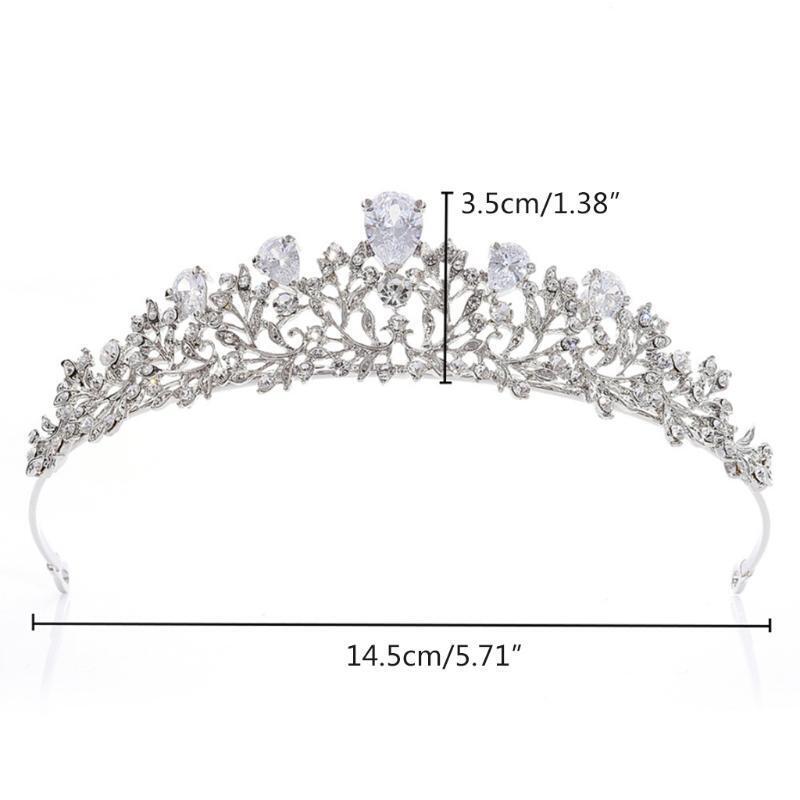 Bridal Crown Zircon Hair Garland Women Wedding Tiara Elegant Hair Jewelry Decor