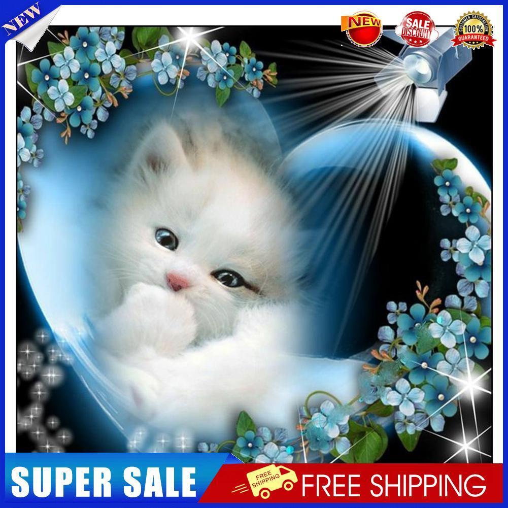 Shining Cat Picture 5D Diamond Painting Full Round Drill Rhinestone DIY Kit