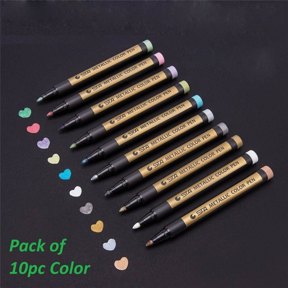 Colorful Marker Pen Set Metalic Paint Writing Supplies Albums Photo Ink Pen