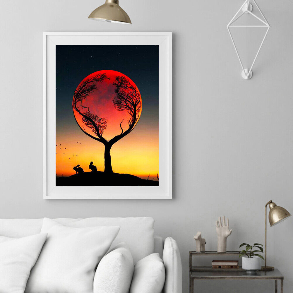 DIY Diamond Painting Branch Moon Square Drill Art Picture Rhinestone Decor