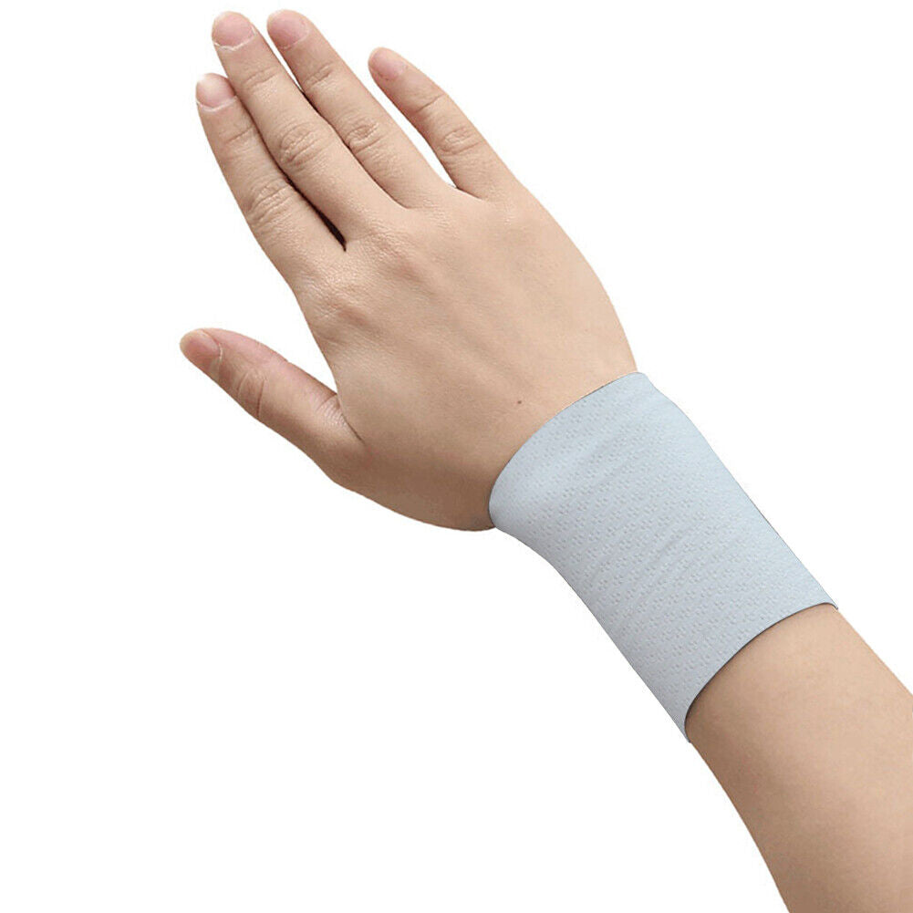 Elastic Wristband Summer Ice Silk Sport Cycling Wrist Brace (White 8cm)