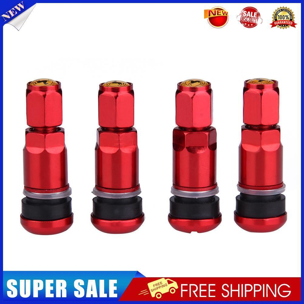 4pcs Car Tubeless Tyre Valve Stems Aluminum Tire Air Valve Stems (Red)