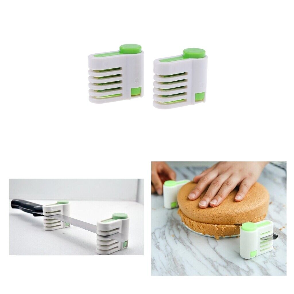 2pcs 5 Layers DIY Cake Bread Cutter Leveler Slicer Set Cutting Fixator Tools