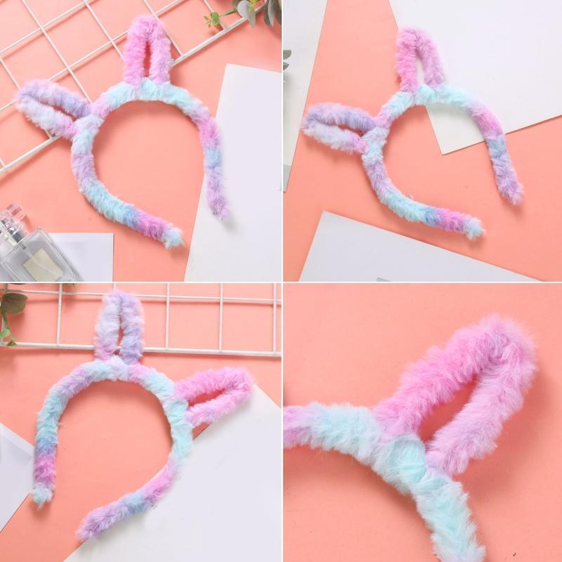 Funny Cat Ears Headband Gradient Color Hairbands Cute Christmas Party Hair Decor