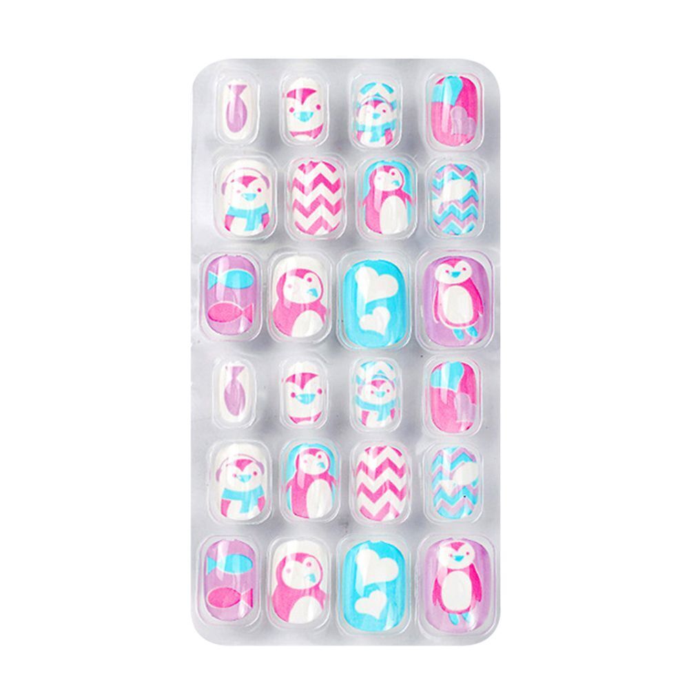 Tips Halloween Christmas Self Adhesive Press On Kids False Nails Full Cover
