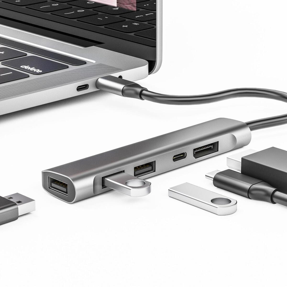 PD 60W USB 2.0  Hub Adapter for Electronic Equipment Laptop