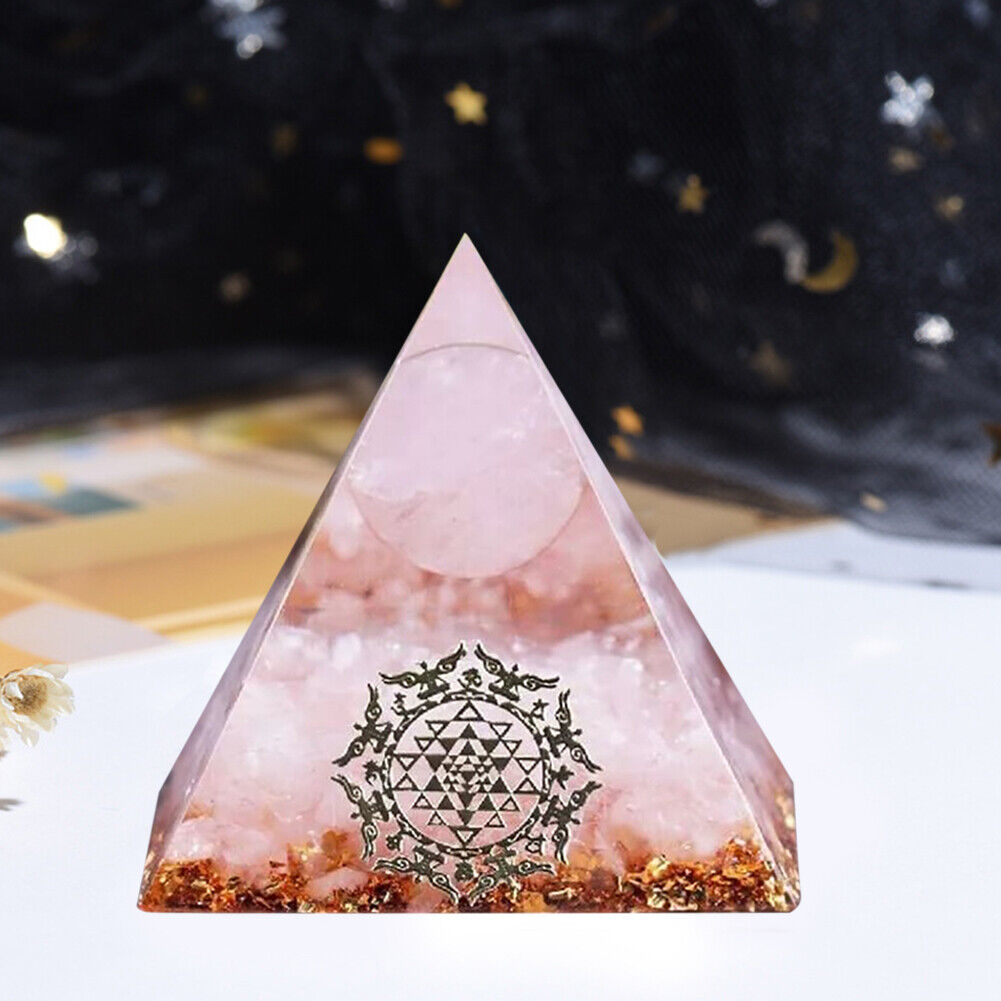 Crystal Pyramid Healing Energy Meditation Crystals Home Office Decor (D)