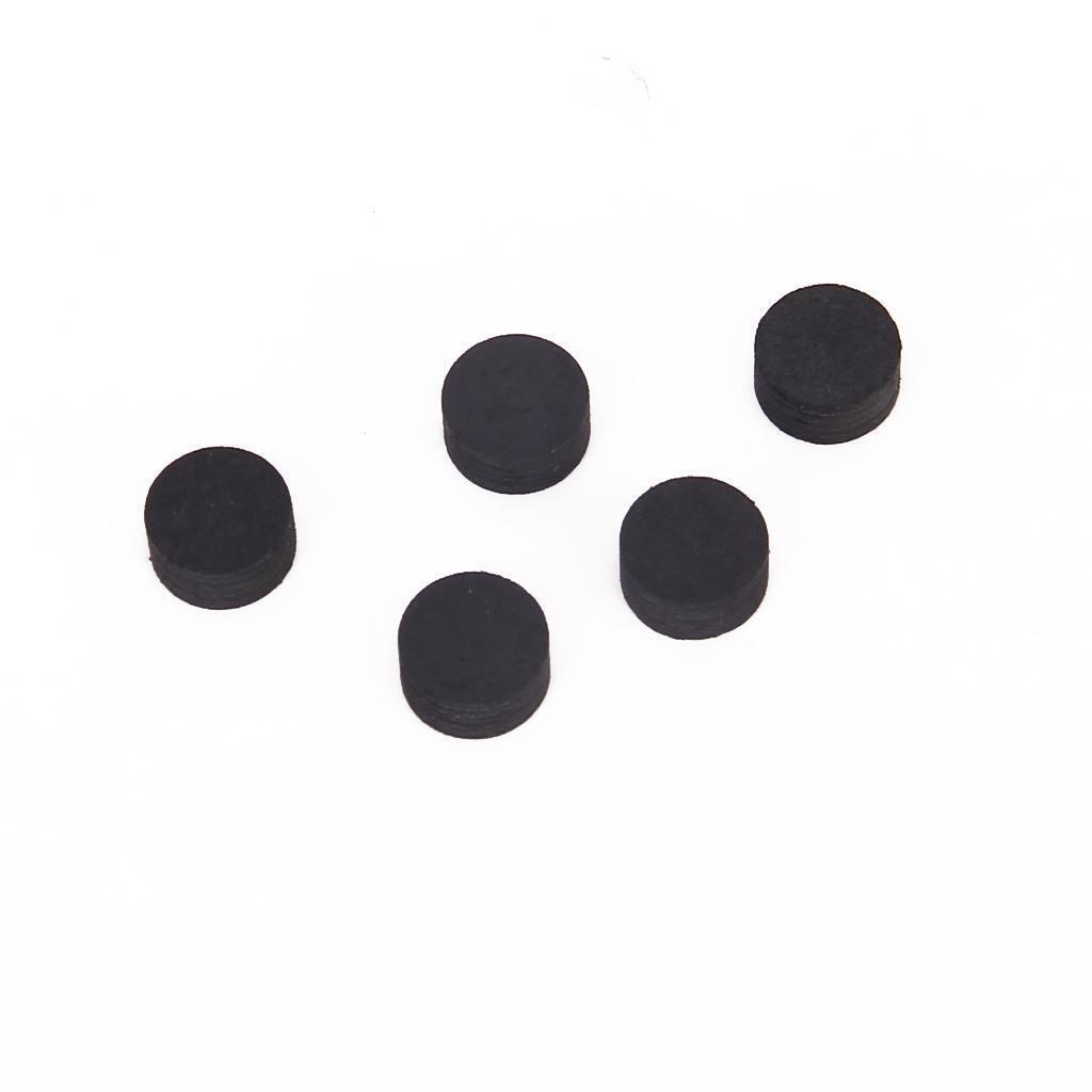 10pcs 14mm Black 5 Layered Leather Snooker Billiards Pool Cues Tips