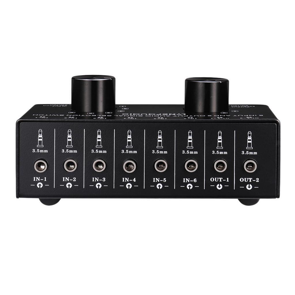 3.5mm 6 Input 2 Output Port AV  Video Switcher Switch Selector Box