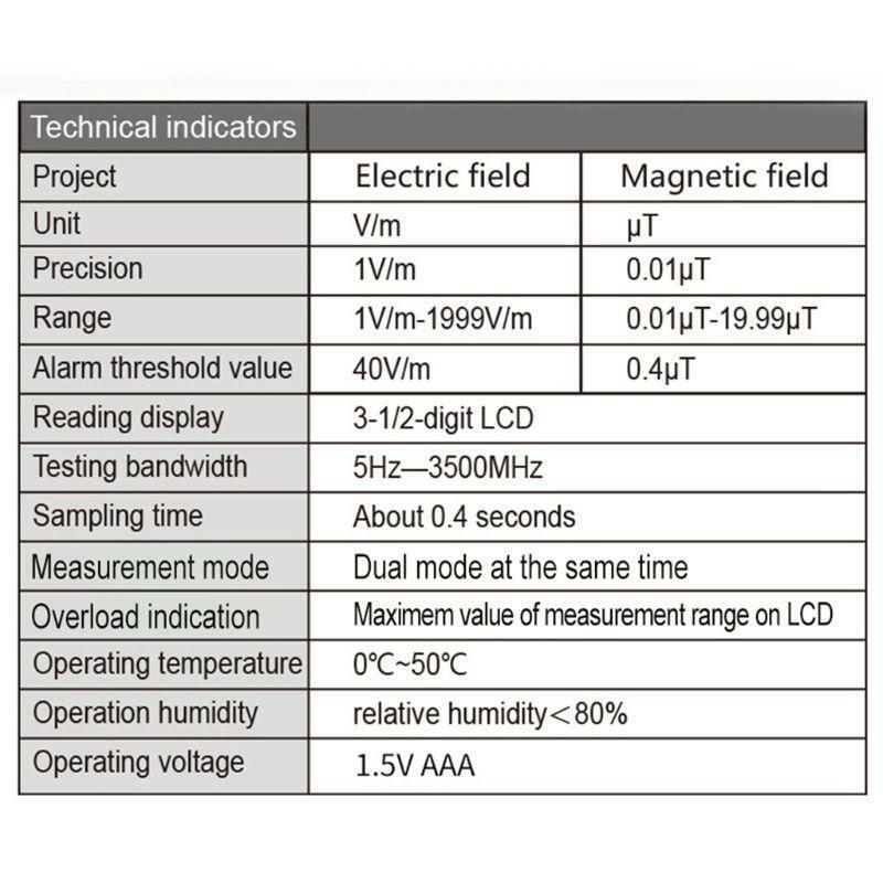 EMF Meter Electromagnetic Radiation Tester Electron Magnetic Field Dosimeter