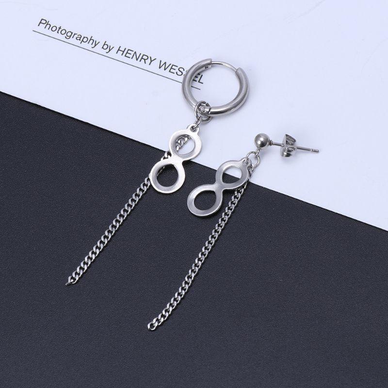 KPOP Bangtan Boys Infinity 8  Pendant Titanium Tassel Earrings Korean Jewelry