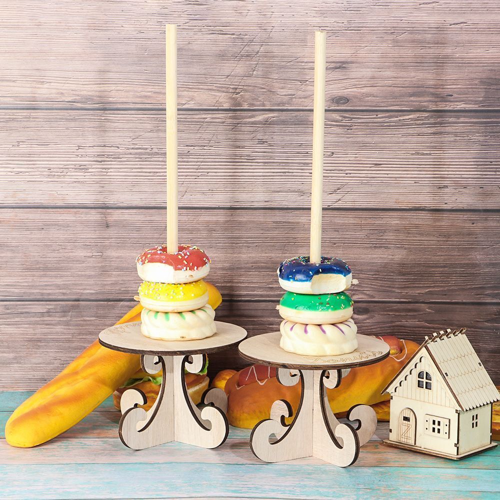 Kids Favor Wooden Storage Racks Doughnut Rack Donut Wall Stand Donut Holds