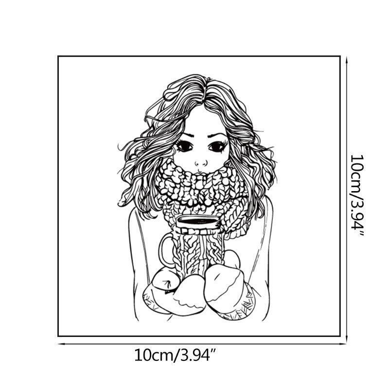 Beautiful Girl DIY Silicone Clear Stamp Cling Seal Scrapbook Embossing Album