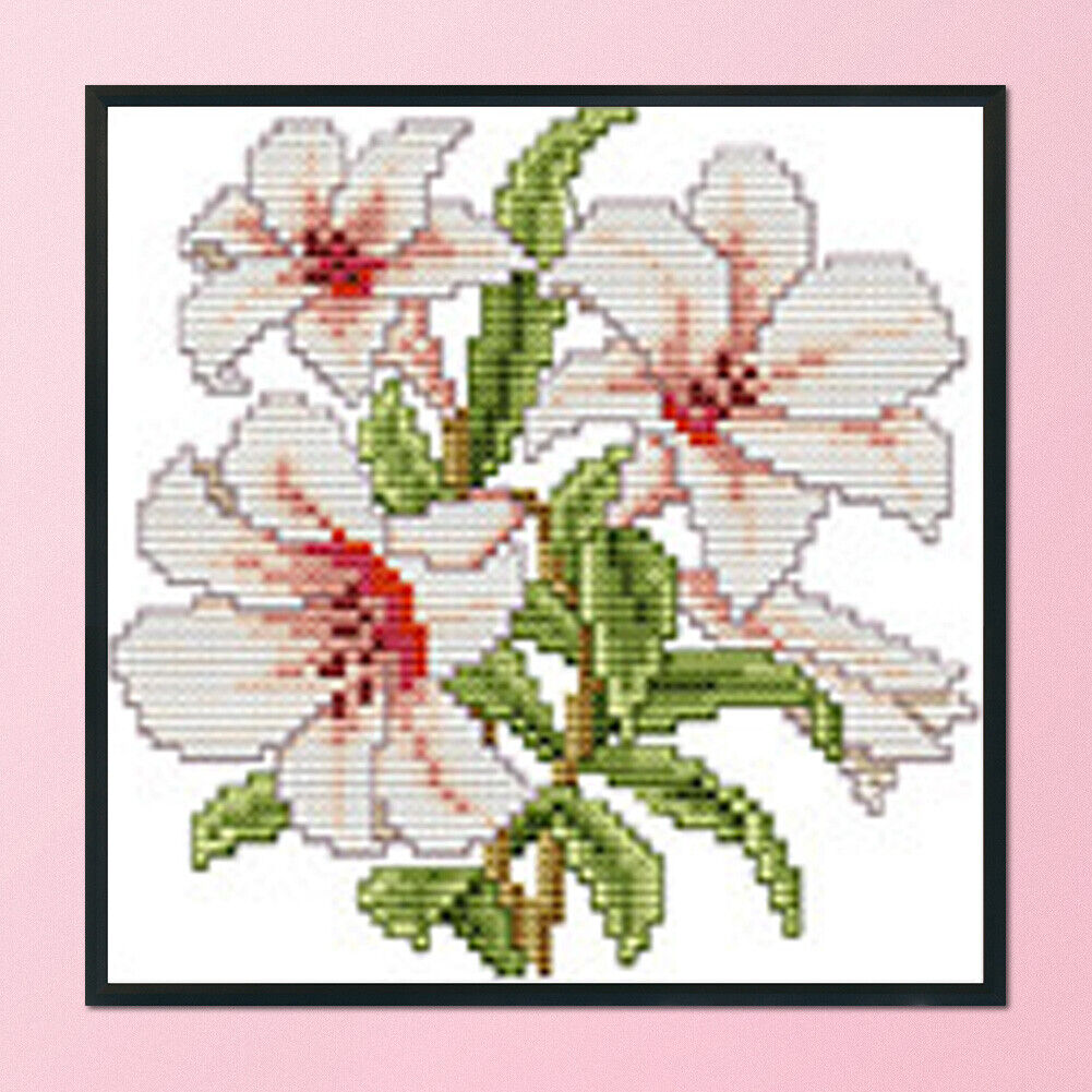 Flower Cross Stitch Kits DIY Stamped Embroidery 11CT Home Decoration (H449)