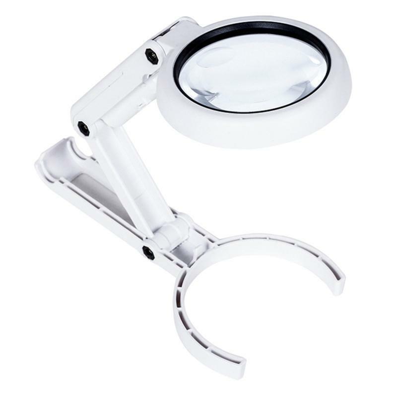 5X 11X Handheld Folding Lamp Loupe Magnifier Reading Portable with 8 LED Lights