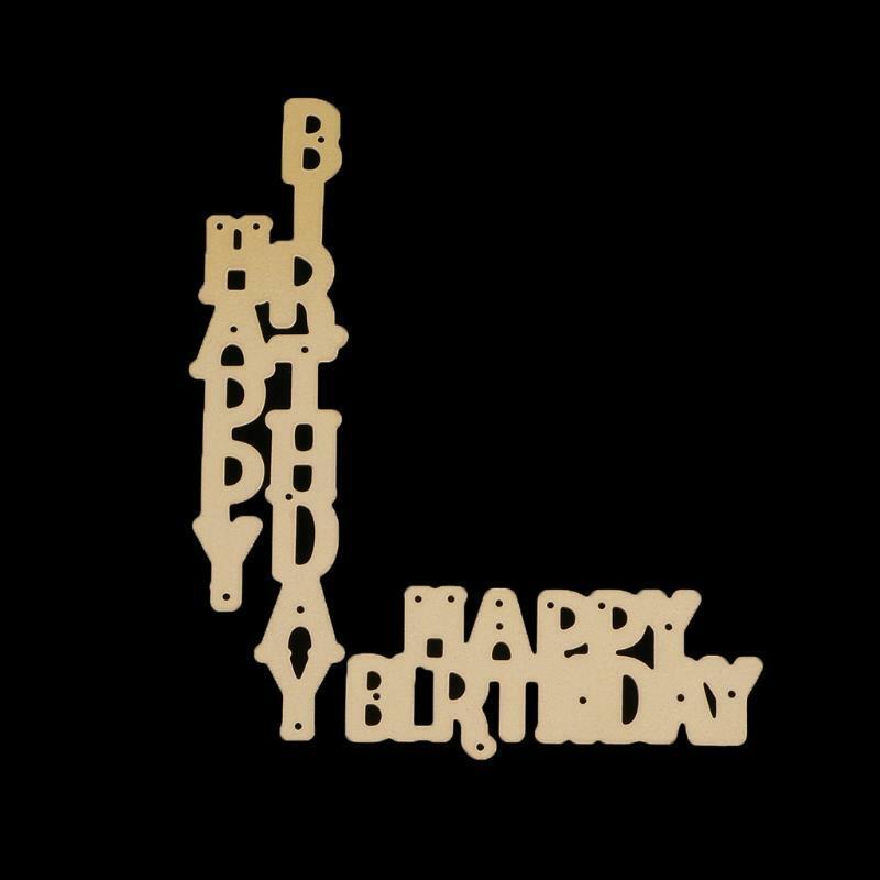 Letter Happy Birthday Cutting Dies Stencils Scrapbook Album Card Embossing Craft