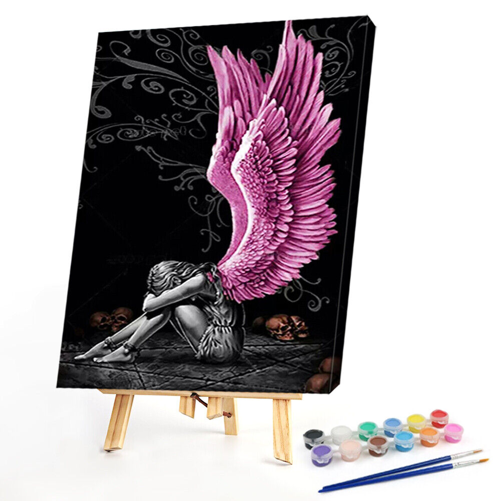 Angel with Pink Wings 40X50cm Oil Paint By Numbers Picture DIY Painting Kit