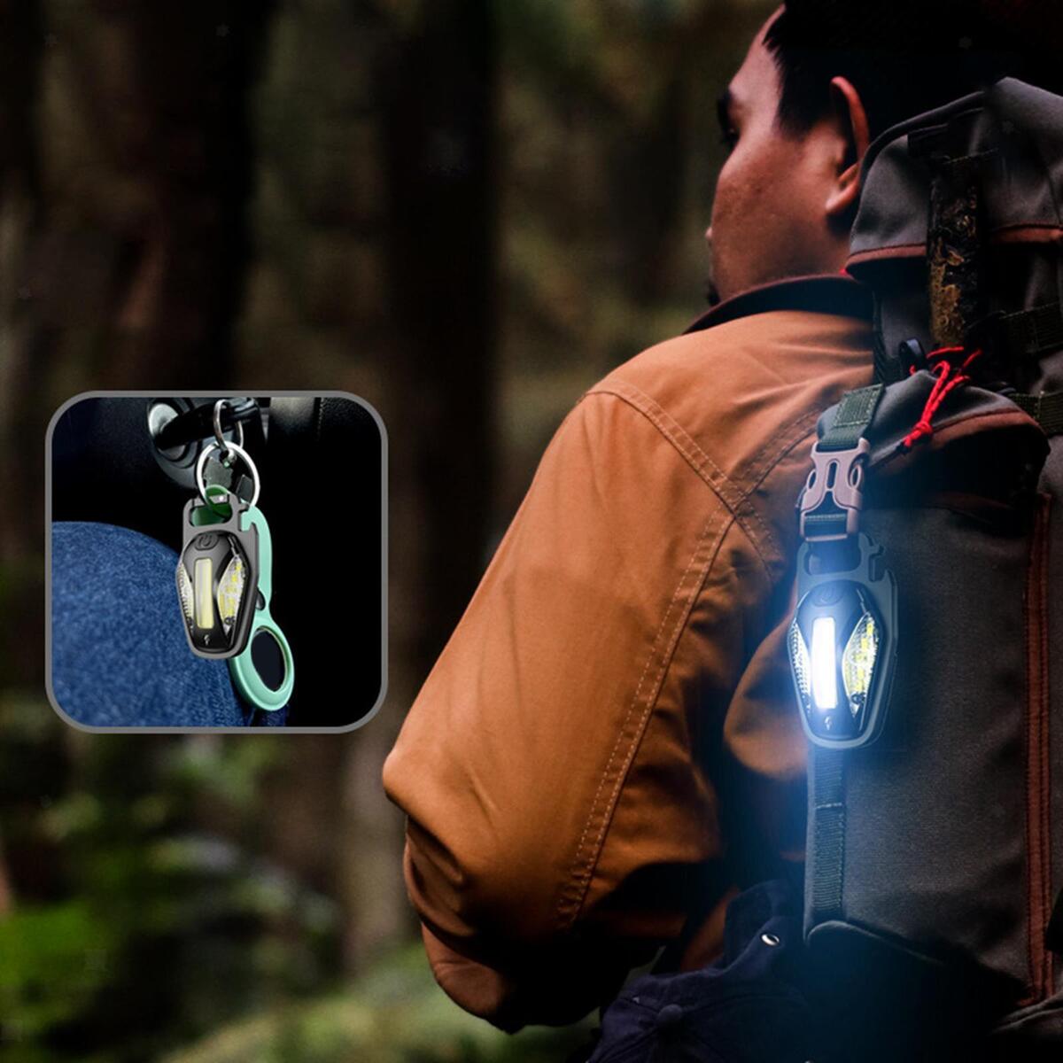 Compact LED Keychain Torch Magnetic COB  for Daily Use Working