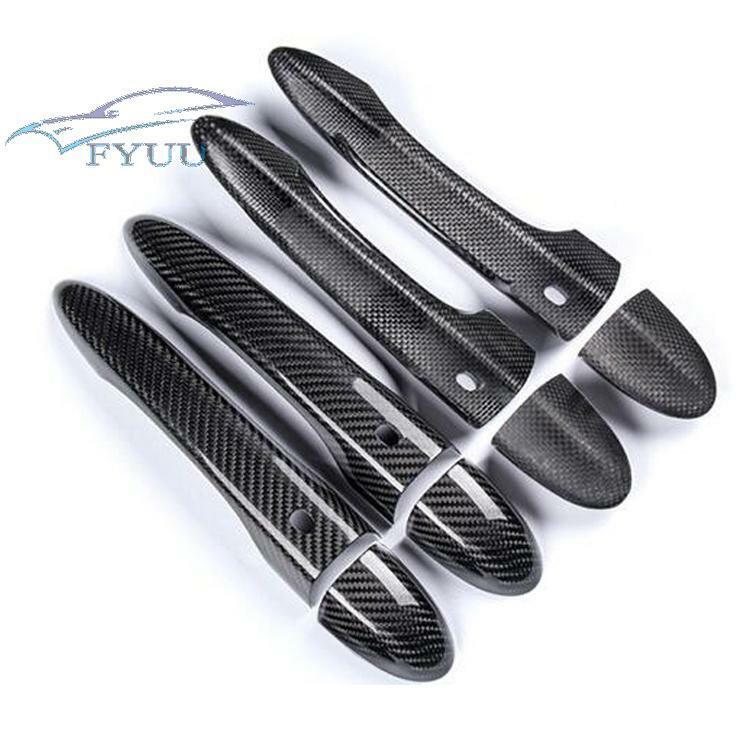 Black Carbon Fiber Door Handle Cover Trim For Maserati Ghibli 2014-2017 2018-19