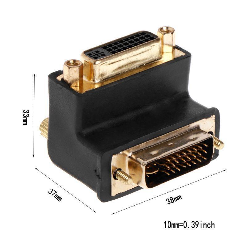 90 Degree Right Angled DVI 24+5 D DVI-I Digital Dual Link Male To Female Adapter