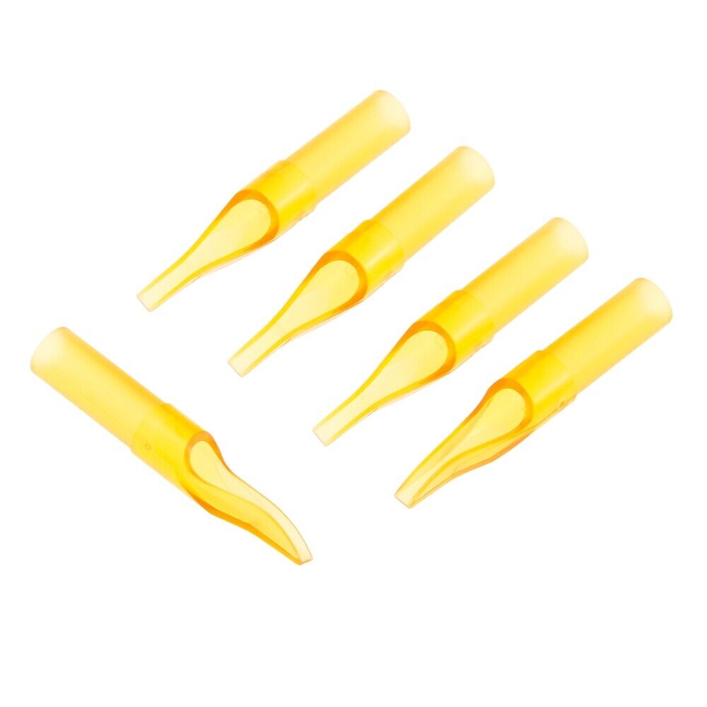 20x Yellow Tattoo Disposable Nozzle Tip 5FT 7FT 9FT 11FT Tattoo Body Art Supply