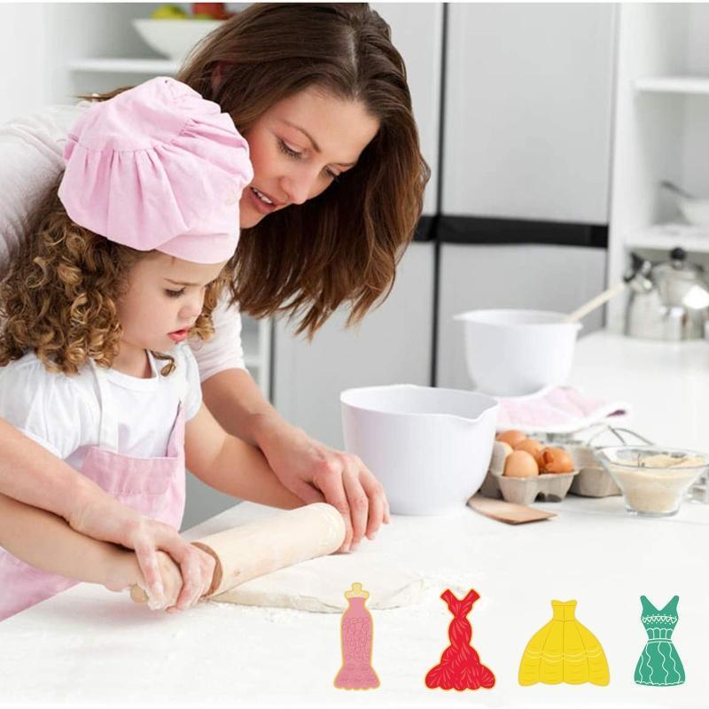 9 PCS Stainless Steel Cookie Cutters Cookie Moulds Dress Shape DIY Cookie Baking