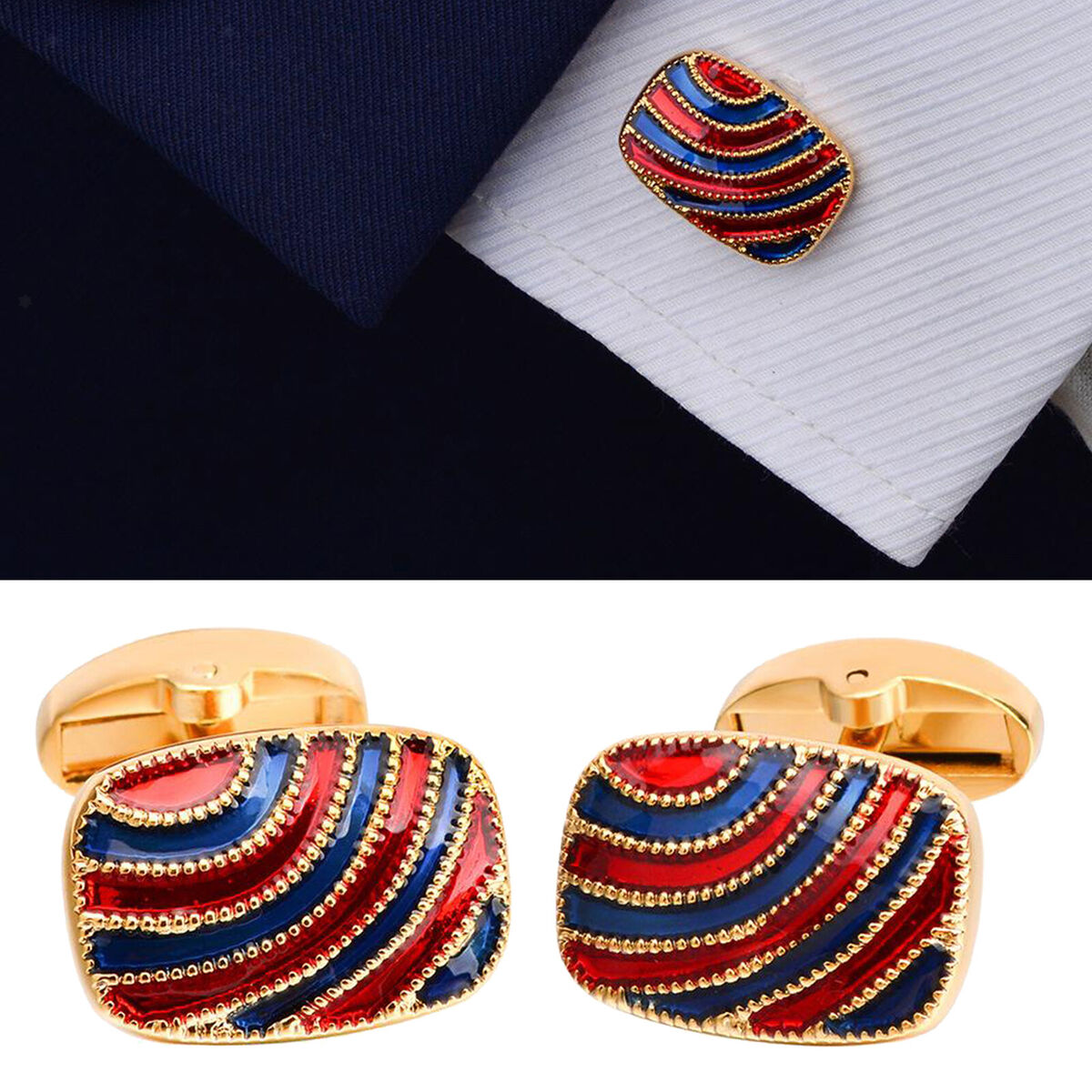 Cuff Links  Shirt Men's Jewelry Set for Suits Sport Coat Uniform