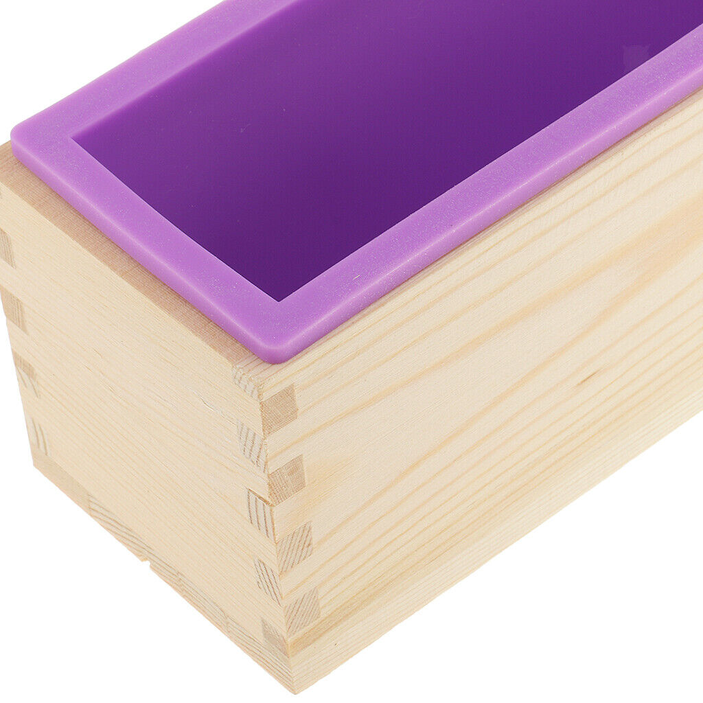 Adjustable Wooden Soap Loaf Cutter Box and Rectangle Silicone Soap Mold with