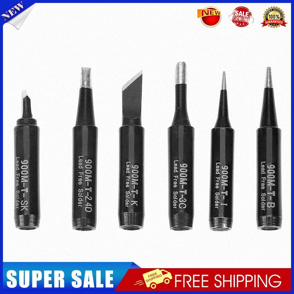 6pcs Pure Copper Iron Tip 900M-T Soldering Tip Soldering Rework Station(1)